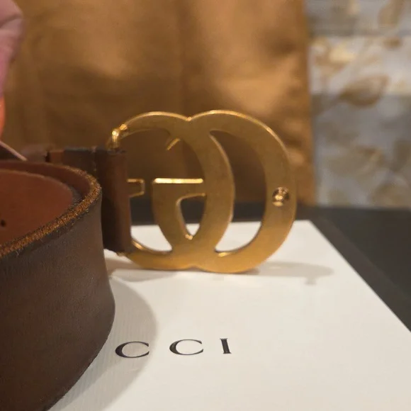 Gucci Brown and Gold Belt - Picture 5 of 7